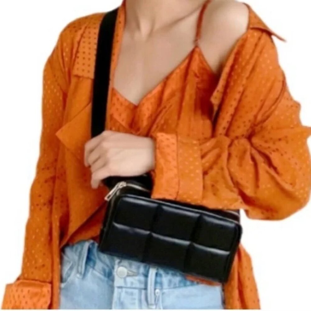 Amanda Uprichard Quilted Belt/Cross Body Bag Black